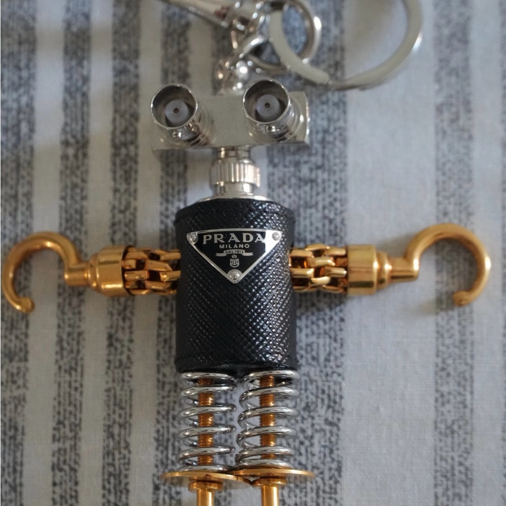 Prada Robot Keychain Black and Gold